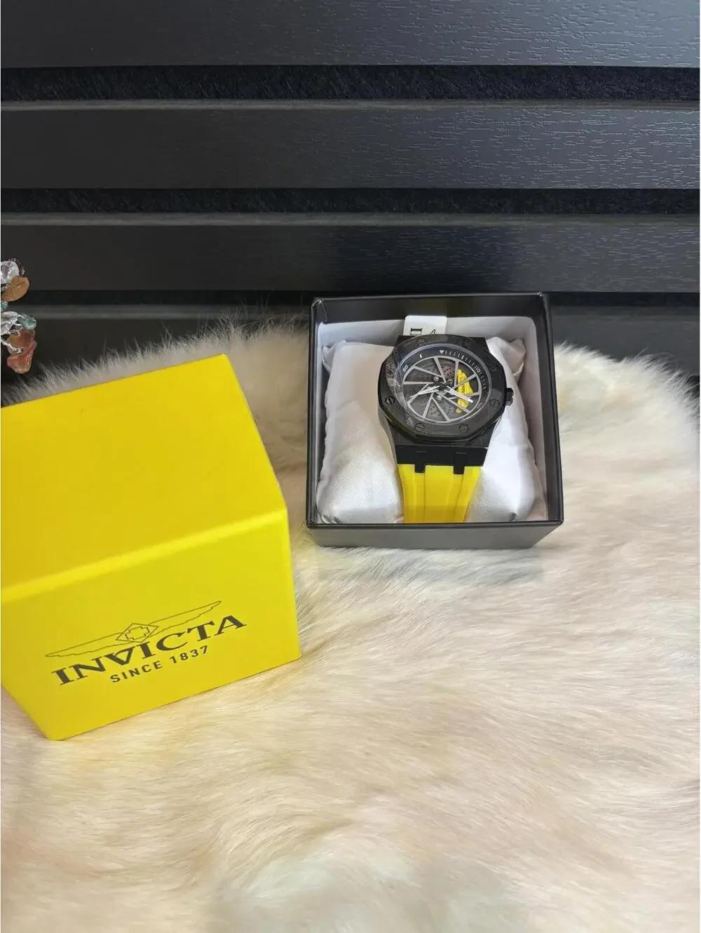 Invicta Yellow and Black Men's Watch with Silicone Band